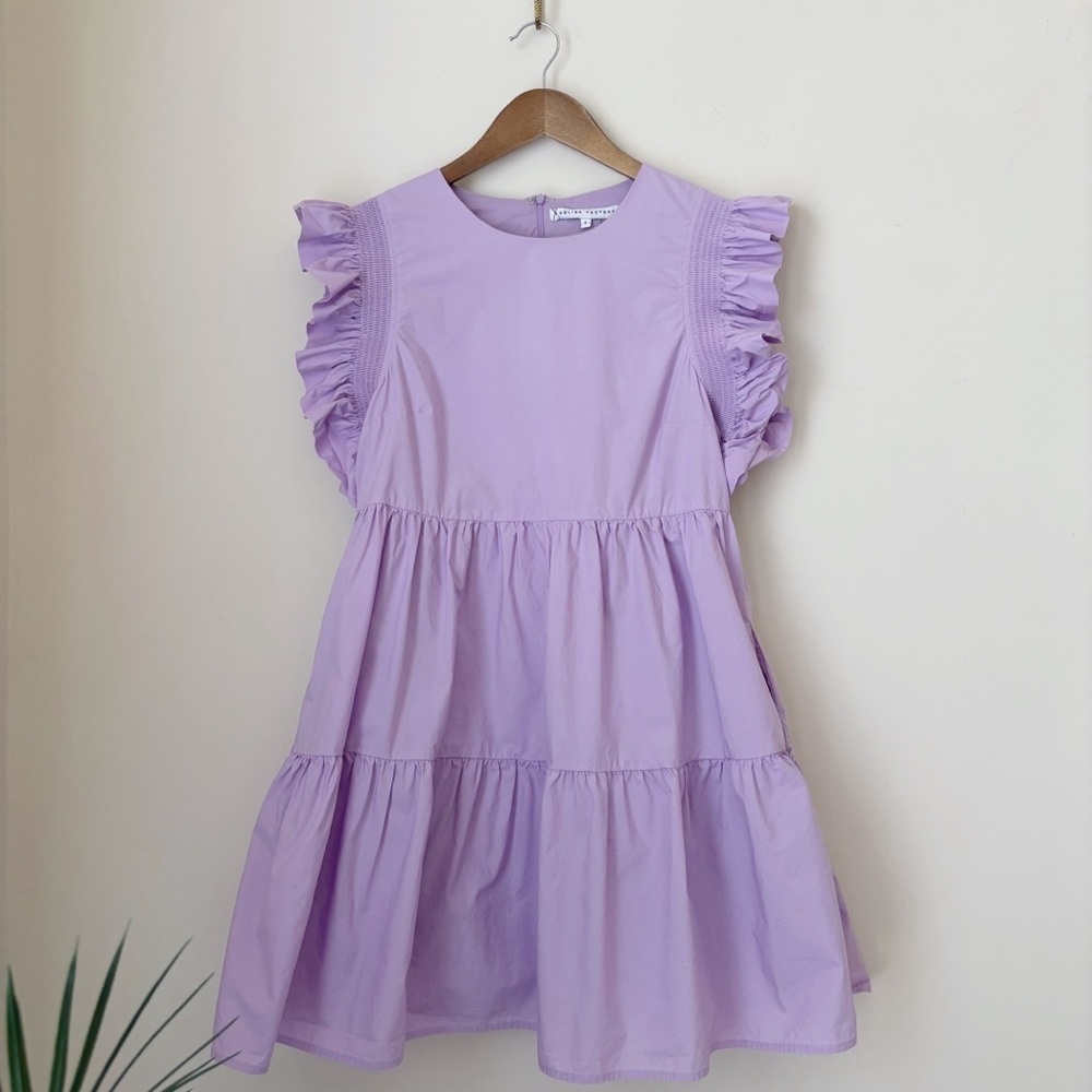 English Factory Lilac Ruffled Babydoll Mini Dress Small